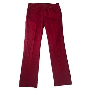 LRL Ralph Lauren JeansCo Womens Modern Straight Ankle Jeans Sz10 BurgundyStretch